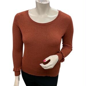 Cleo Terracotta Knit Top with Ruffle Details Size S